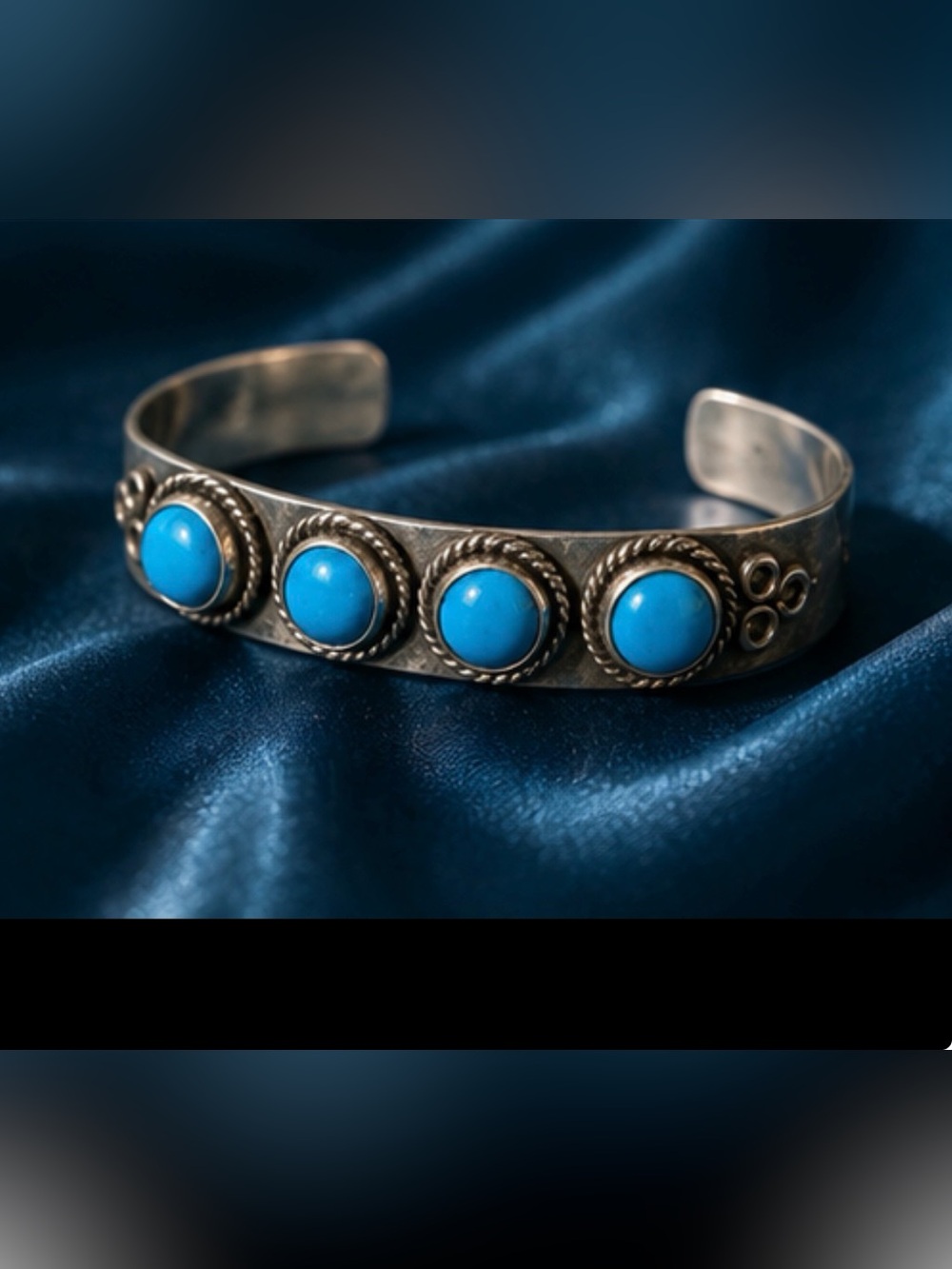 Turquoise Stone 925 stealing Silver Cuff Bracelet - Women Jewelry